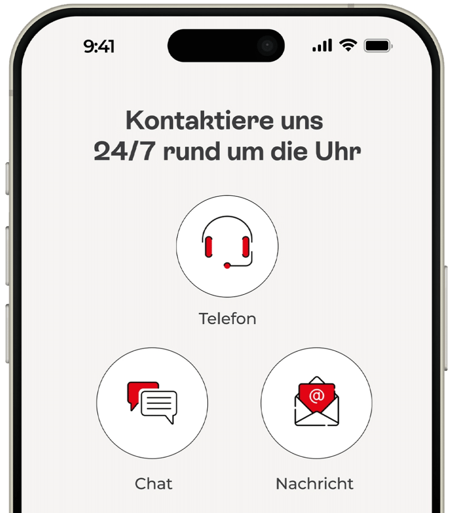 PassportCard/Internationale Krankenversicherung/contact-us-PassportCard-app-screen