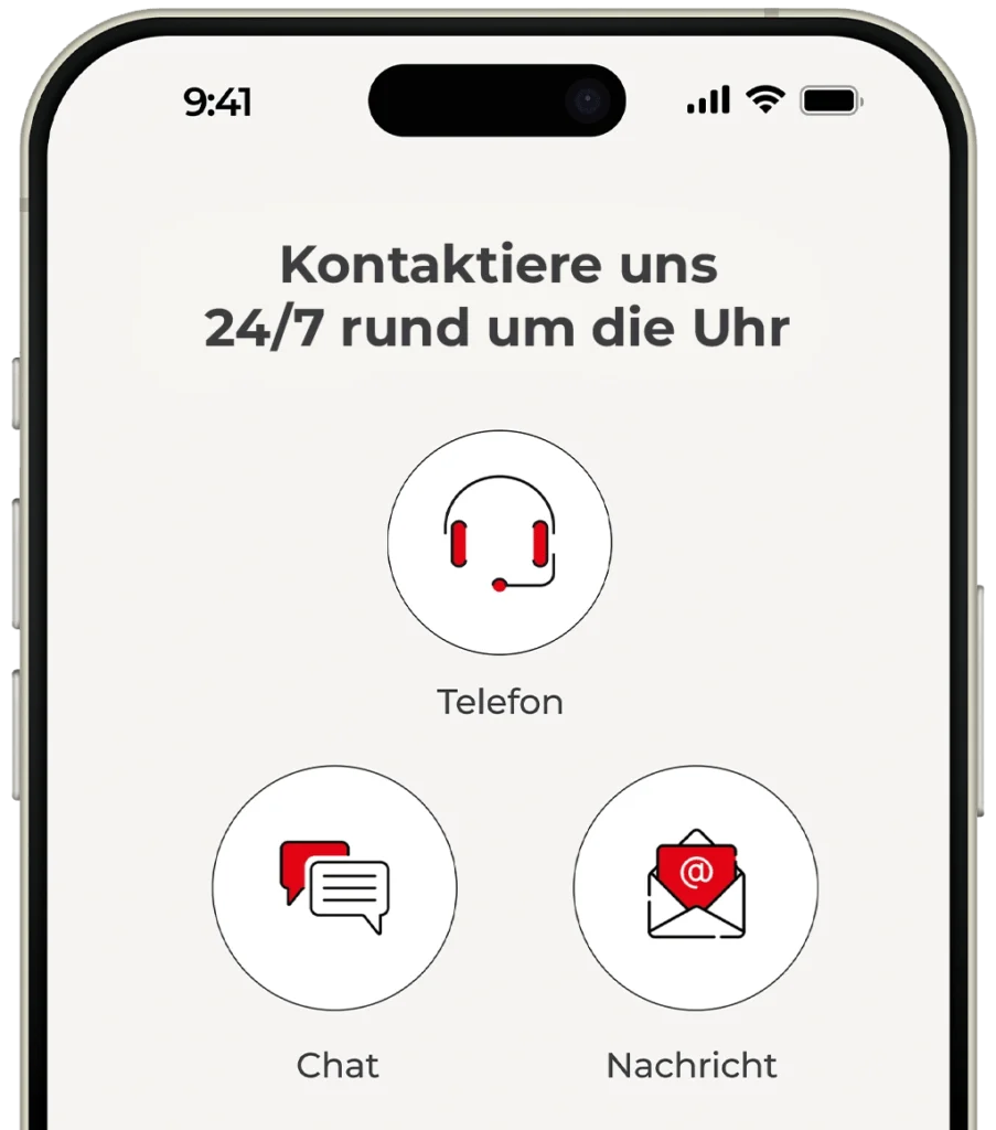 PassportCard/Internationale Krankenversicherung/contact-us-PassportCard-app-screen